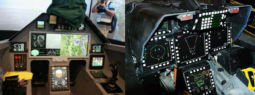 图左为网传歼20的座舱,图右为f22战机座舱,19年的电子元器件差距一目